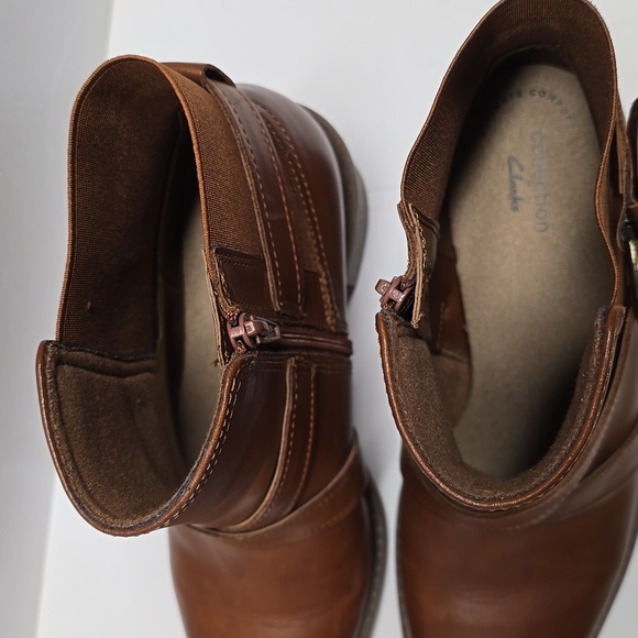 {Clarks} Women's Scene Strap Ankle Boot - Size 10M in Cognac Brown - Picture 11 of 13